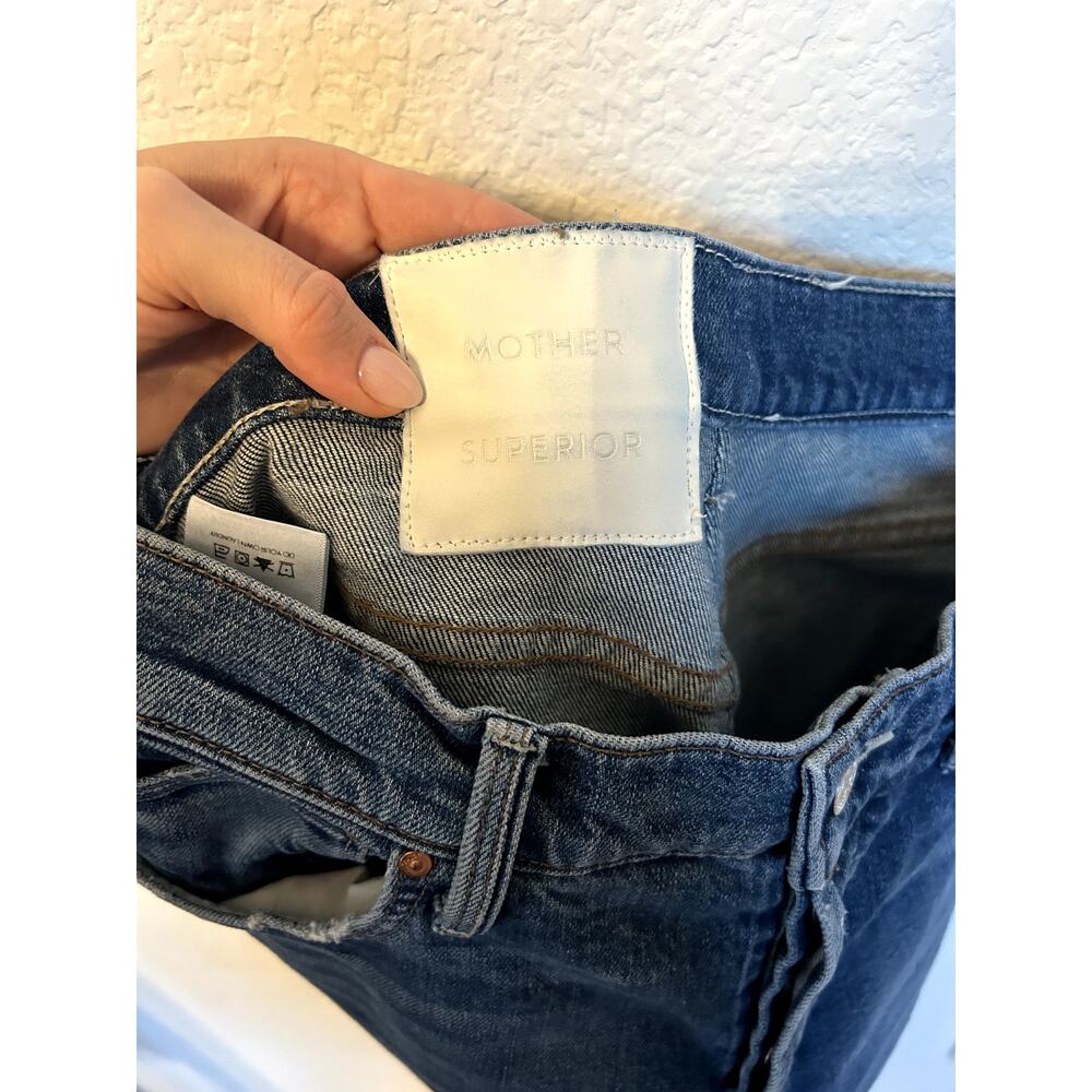 MOTHER The Scrapper Straight Leg Jeans in Medium Blue Wash - Picture 4 of 6